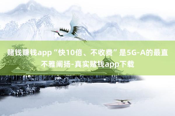 赌钱赚钱app“快10倍、不收费”是5G-A的最直不雅阐扬-真实赌钱app下载