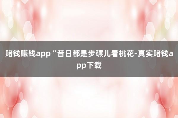 赌钱赚钱app“昔日都是步碾儿看桃花-真实赌钱app下载