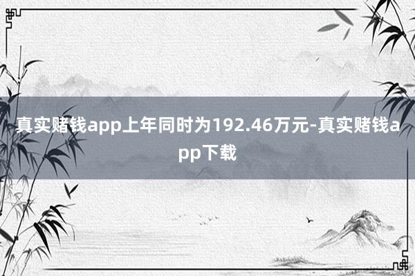 真实赌钱app上年同时为192.46万元-真实赌钱app下载