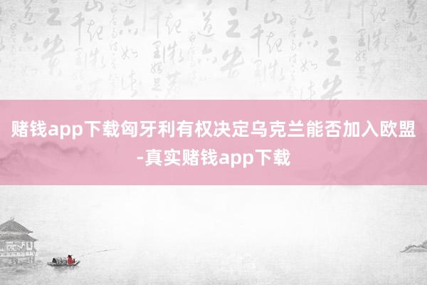 赌钱app下载匈牙利有权决定乌克兰能否加入欧盟-真实赌钱app下载