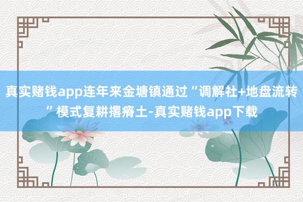 真实赌钱app连年来金塘镇通过“调解社+地盘流转”模式复耕撂瘠土-真实赌钱app下载