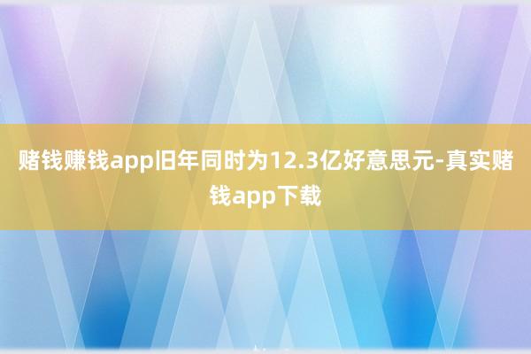赌钱赚钱app旧年同时为12.3亿好意思元-真实赌钱app下载