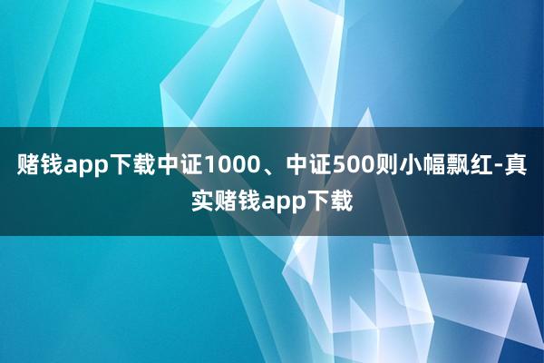 赌钱app下载中证1000、中证500则小幅飘红-真实赌钱app下载