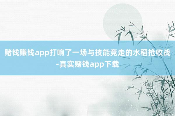 赌钱赚钱app打响了一场与技能竞走的水稻抢收战-真实赌钱app下载