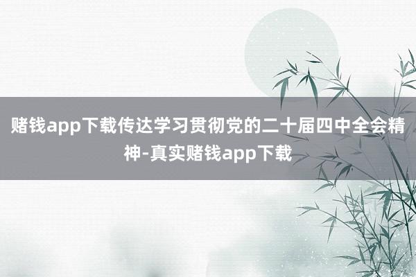 赌钱app下载传达学习贯彻党的二十届四中全会精神-真实赌钱app下载
