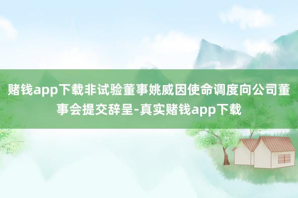 赌钱app下载非试验董事姚威因使命调度向公司董事会提交辞呈-真实赌钱app下载
